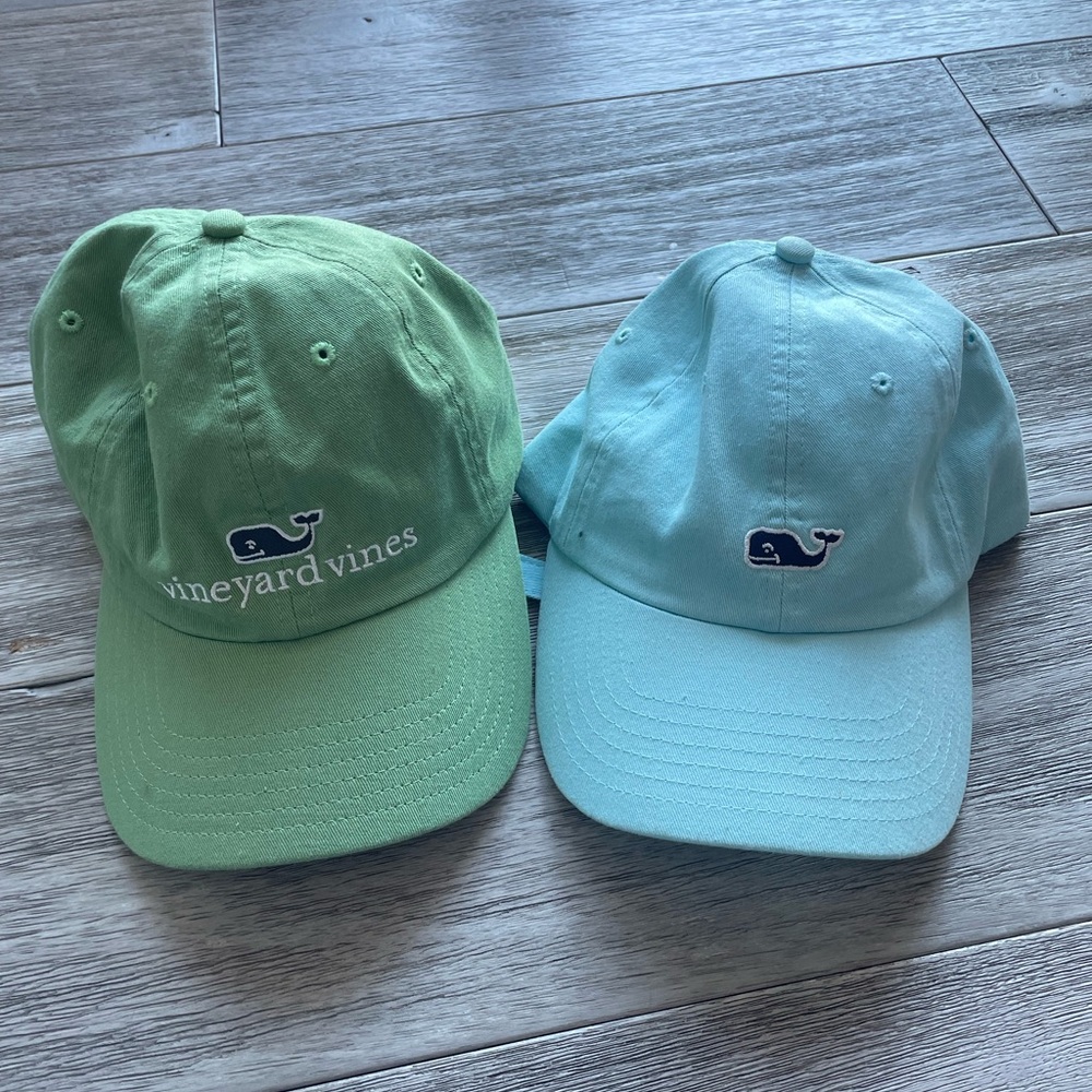 Vineyard Vines Green and Blue Caps